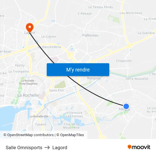 Salle Omnisports to Lagord map