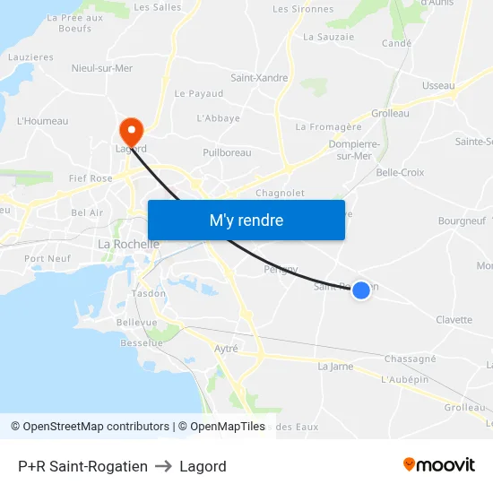 P+R Saint-Rogatien to Lagord map