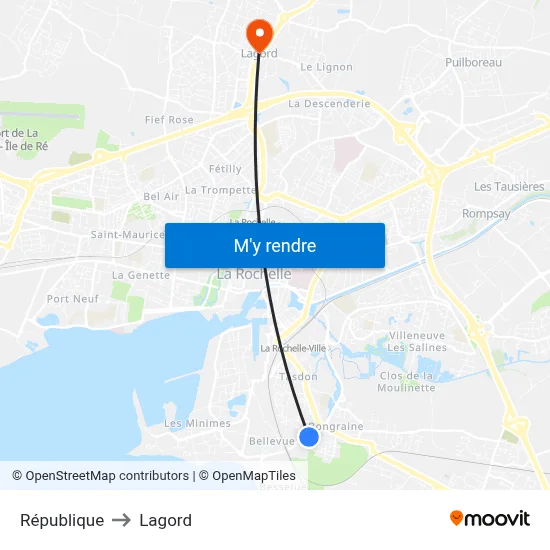 République to Lagord map