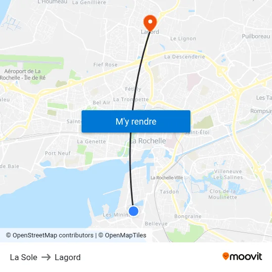 La Sole to Lagord map