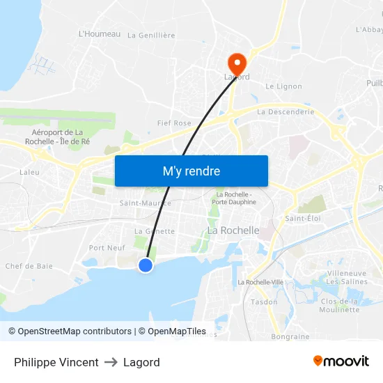 Philippe Vincent to Lagord map