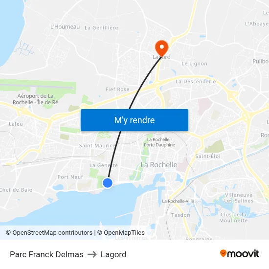 Parc Franck Delmas to Lagord map