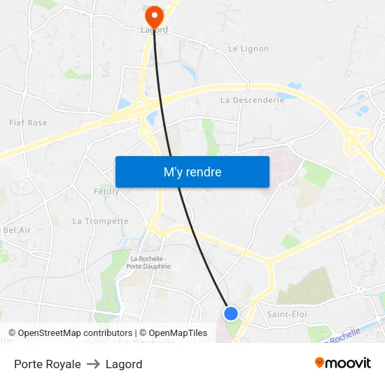 Porte Royale to Lagord map