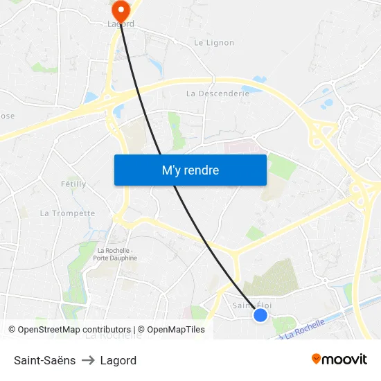 Saint-Saëns to Lagord map