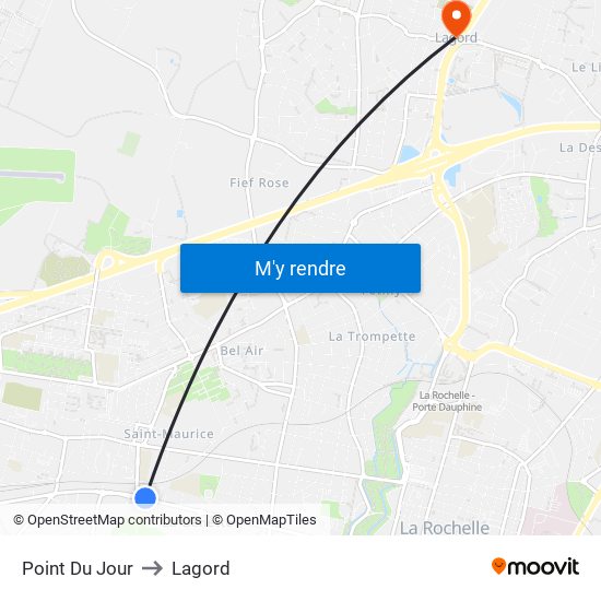 Point Du Jour to Lagord map