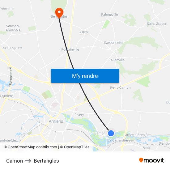 Camon to Bertangles map