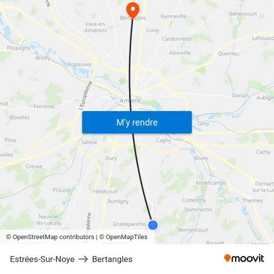 Estrées-Sur-Noye to Bertangles map