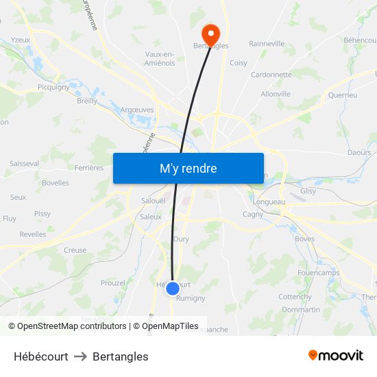 Hébécourt to Bertangles map