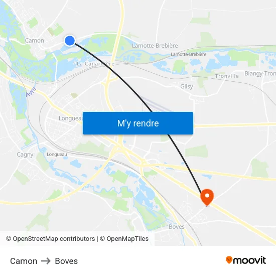 Camon to Boves map