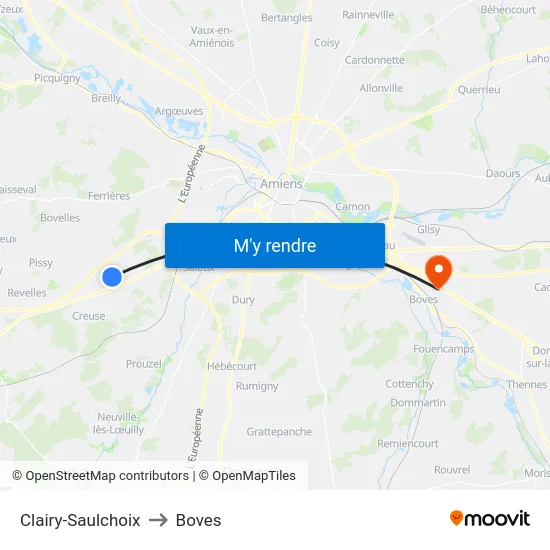 Clairy-Saulchoix to Boves map