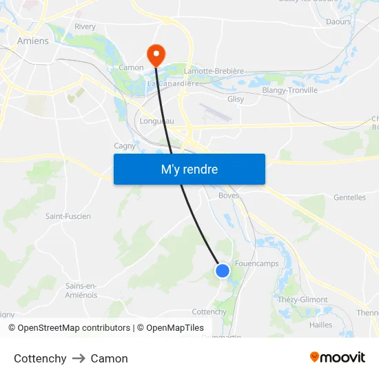 Cottenchy to Camon map