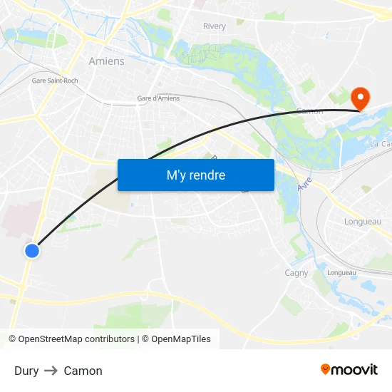 Dury to Camon map