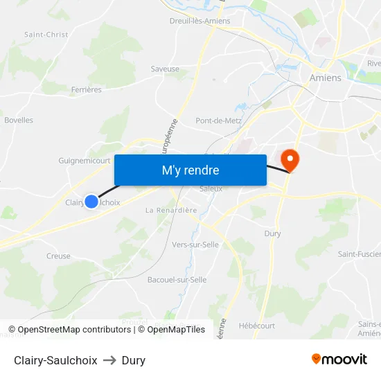 Clairy-Saulchoix to Dury map