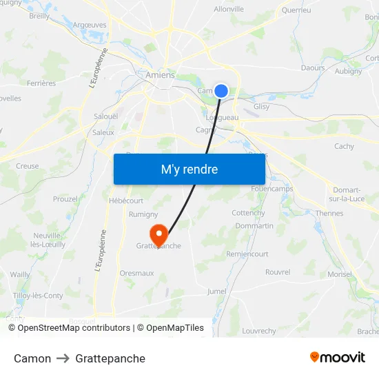 Camon to Grattepanche map