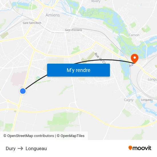 Dury to Longueau map