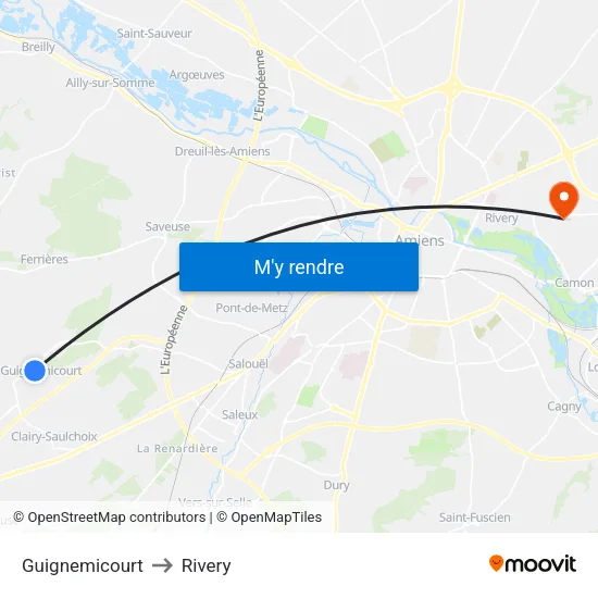Guignemicourt to Rivery map