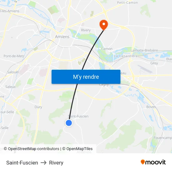 Saint-Fuscien to Rivery map