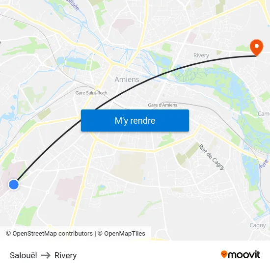 Salouël to Rivery map