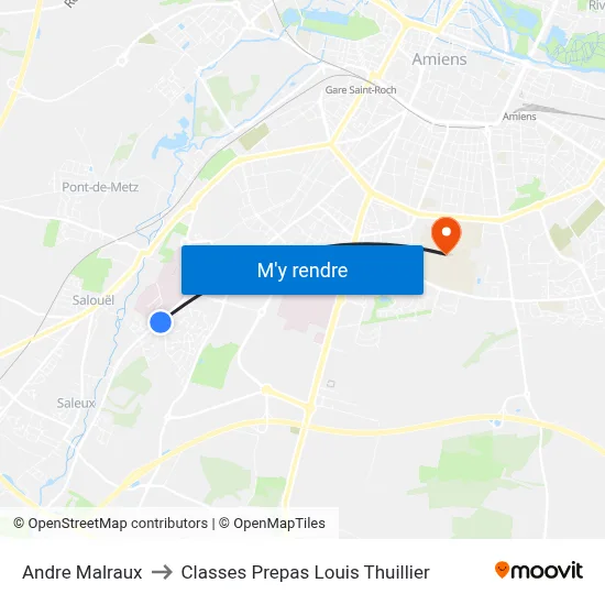 Andre Malraux to Classes Prepas Louis Thuillier map