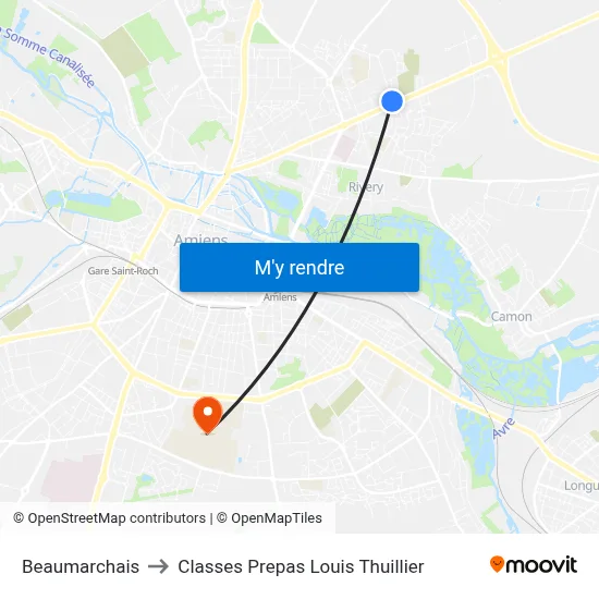 Beaumarchais to Classes Prepas Louis Thuillier map