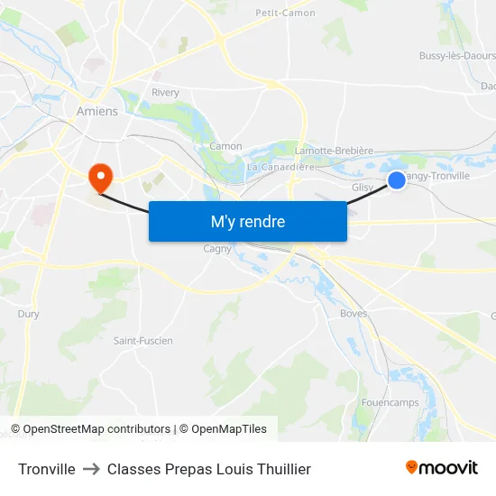 Tronville to Classes Prepas Louis Thuillier map