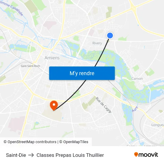 Saint-Die to Classes Prepas Louis Thuillier map