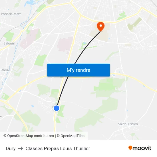 Dury to Classes Prepas Louis Thuillier map