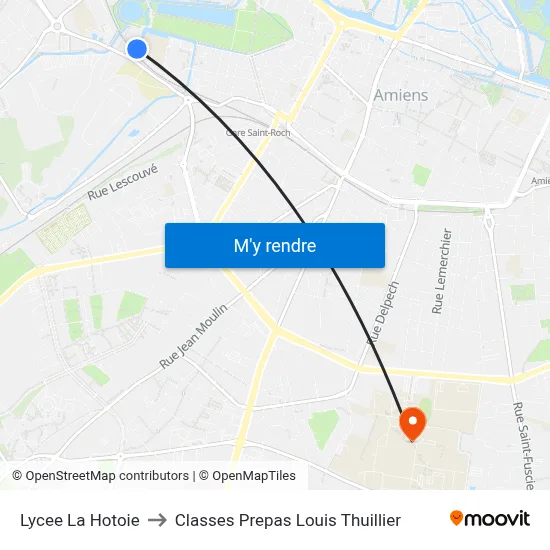 Lycee La Hotoie to Classes Prepas Louis Thuillier map