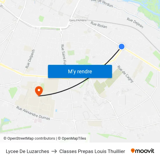 Lycee De Luzarches to Classes Prepas Louis Thuillier map