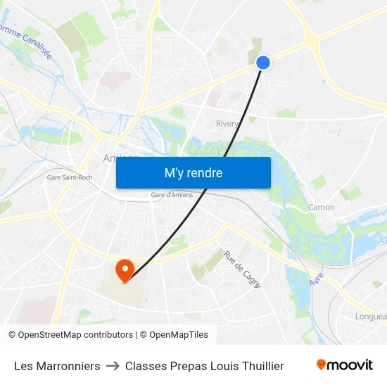 Les Marronniers to Classes Prepas Louis Thuillier map