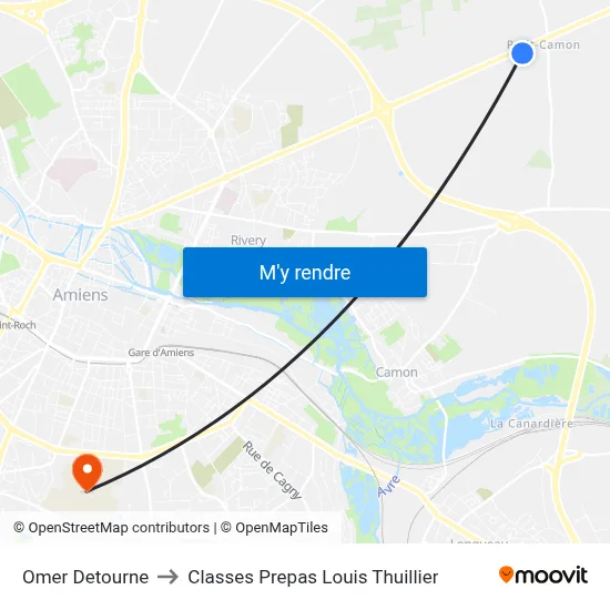 Omer Detourne to Classes Prepas Louis Thuillier map