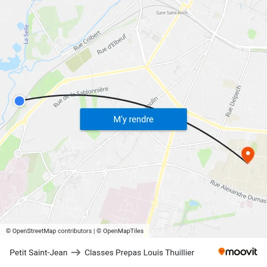 Petit Saint-Jean to Classes Prepas Louis Thuillier map