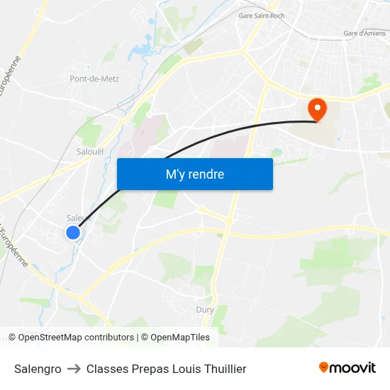 Salengro to Classes Prepas Louis Thuillier map