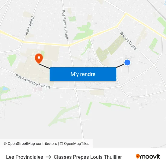 Les Provinciales to Classes Prepas Louis Thuillier map