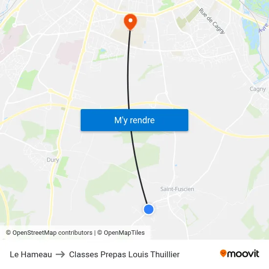 Le Hameau to Classes Prepas Louis Thuillier map