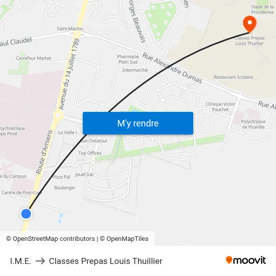 I.M.E. to Classes Prepas Louis Thuillier map