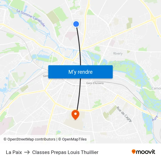 La Paix to Classes Prepas Louis Thuillier map