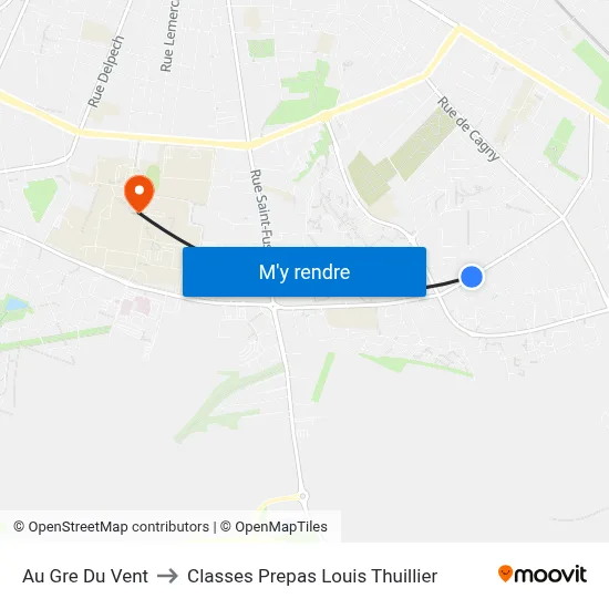 Au Gre Du Vent to Classes Prepas Louis Thuillier map