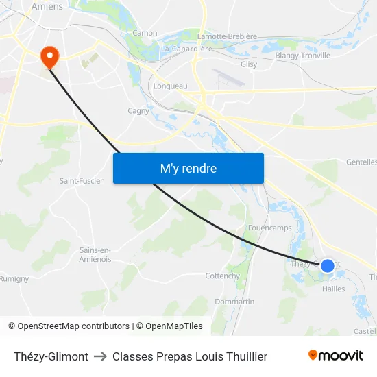 Thézy-Glimont to Classes Prepas Louis Thuillier map