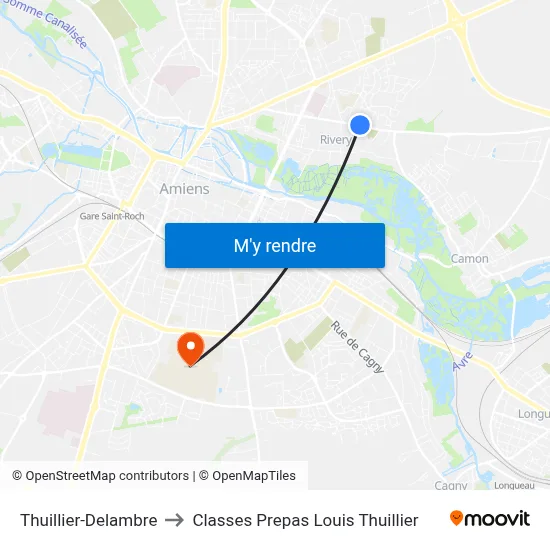 Thuillier-Delambre to Classes Prepas Louis Thuillier map