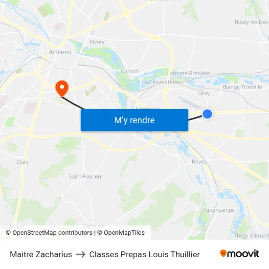 Maitre Zacharius to Classes Prepas Louis Thuillier map