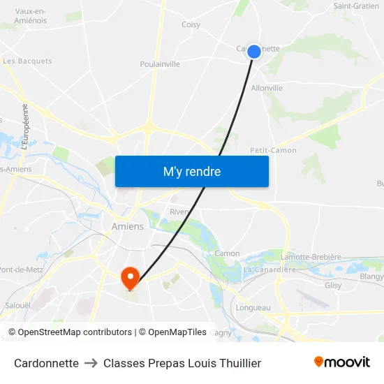 Cardonnette to Classes Prepas Louis Thuillier map