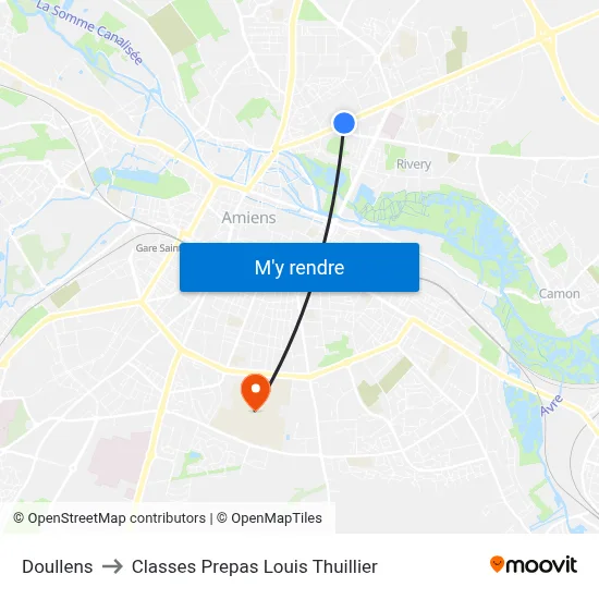 Doullens to Classes Prepas Louis Thuillier map