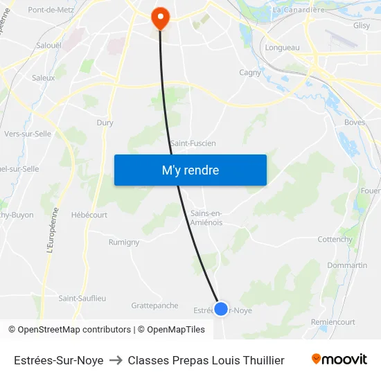 Estrées-Sur-Noye to Classes Prepas Louis Thuillier map
