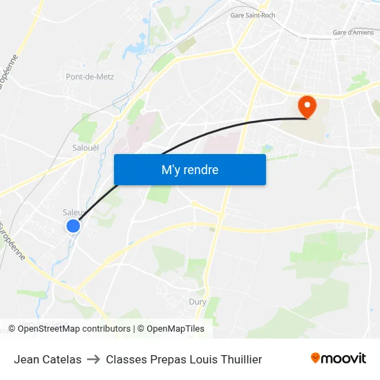 Jean Catelas to Classes Prepas Louis Thuillier map