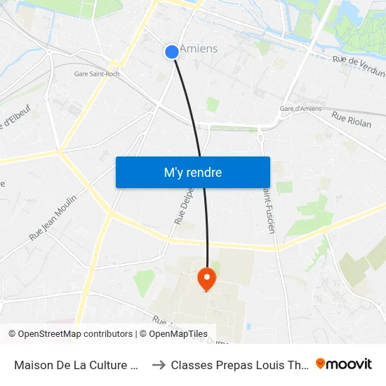 Maison De La Culture Quai B to Classes Prepas Louis Thuillier map