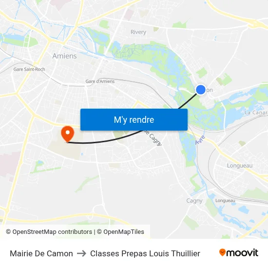 Mairie De Camon to Classes Prepas Louis Thuillier map