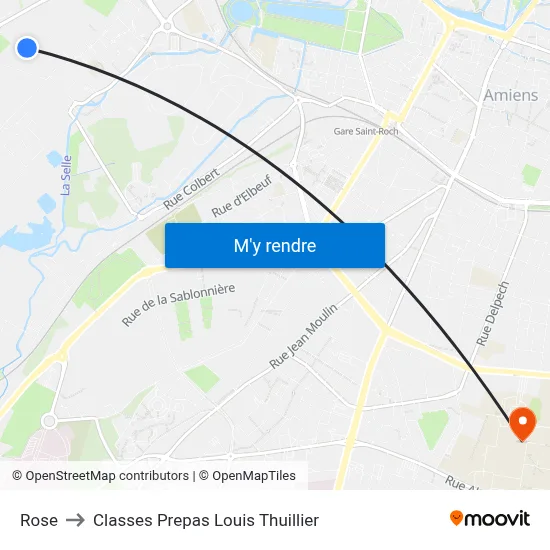 Rose to Classes Prepas Louis Thuillier map