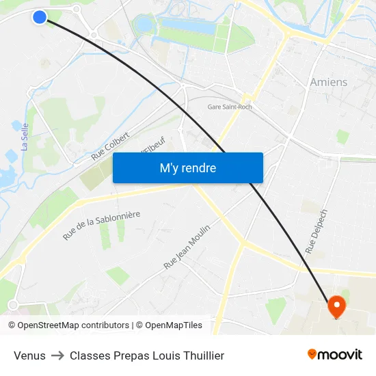Venus to Classes Prepas Louis Thuillier map
