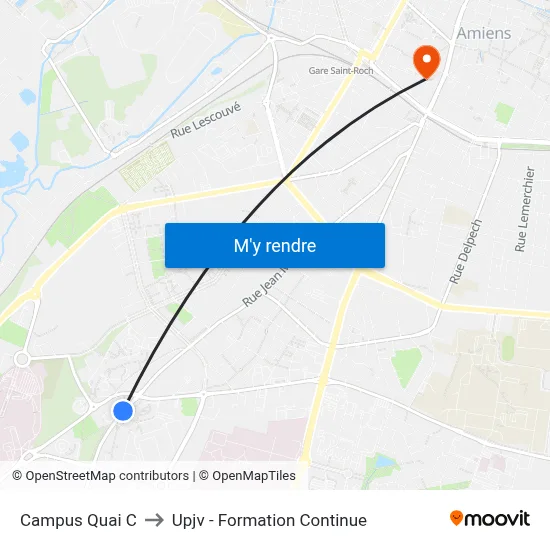 Campus Quai C to Upjv - Formation Continue map